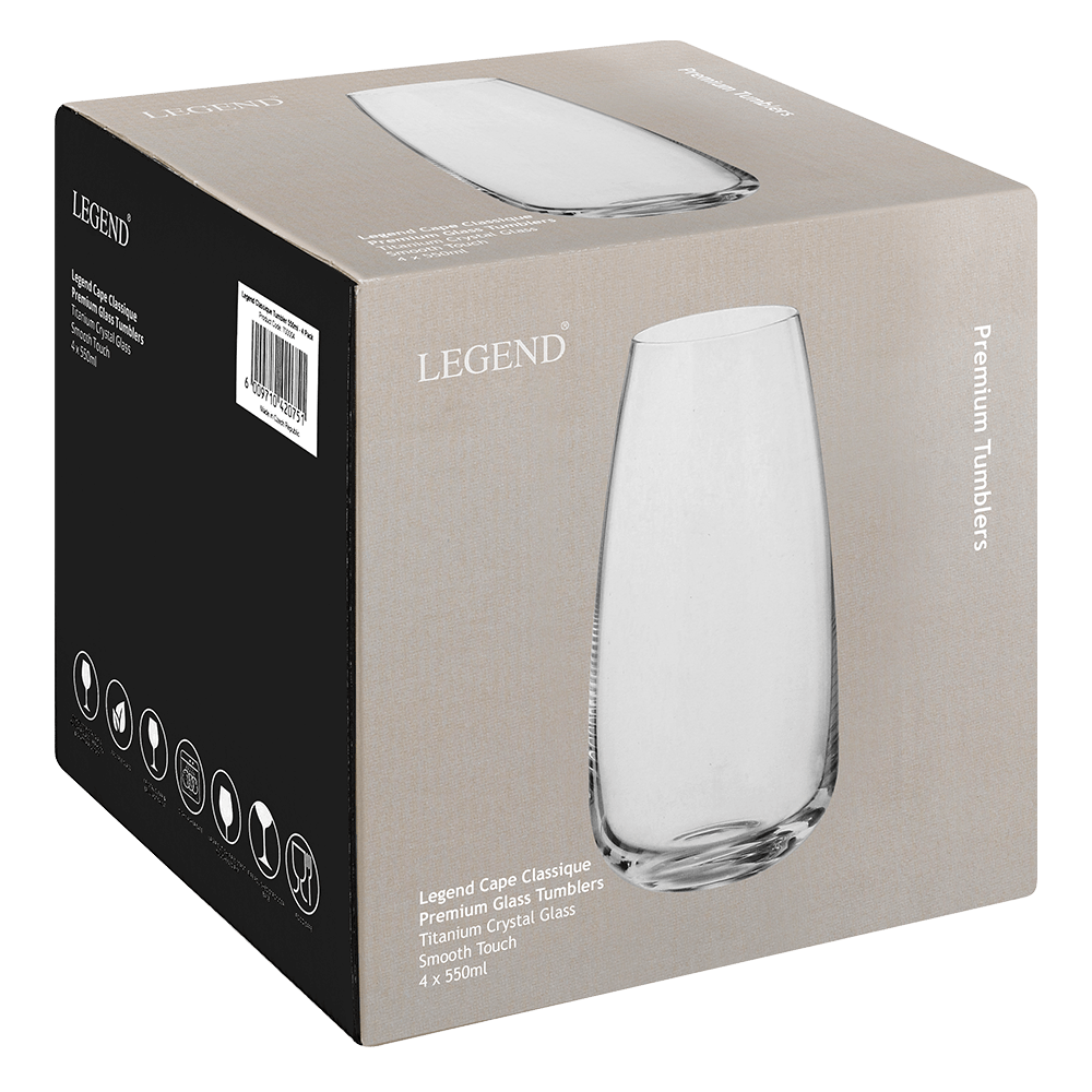 Legend GLASS Legend Classique Tumbler 550ml Set of 4 (7348916093017)