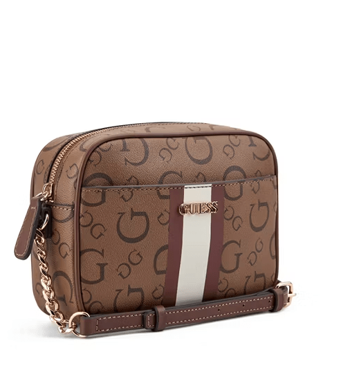Guess Ladies Handbags Guess Women's Bag Brecken Mini Crossbody Brown (7795072860249)