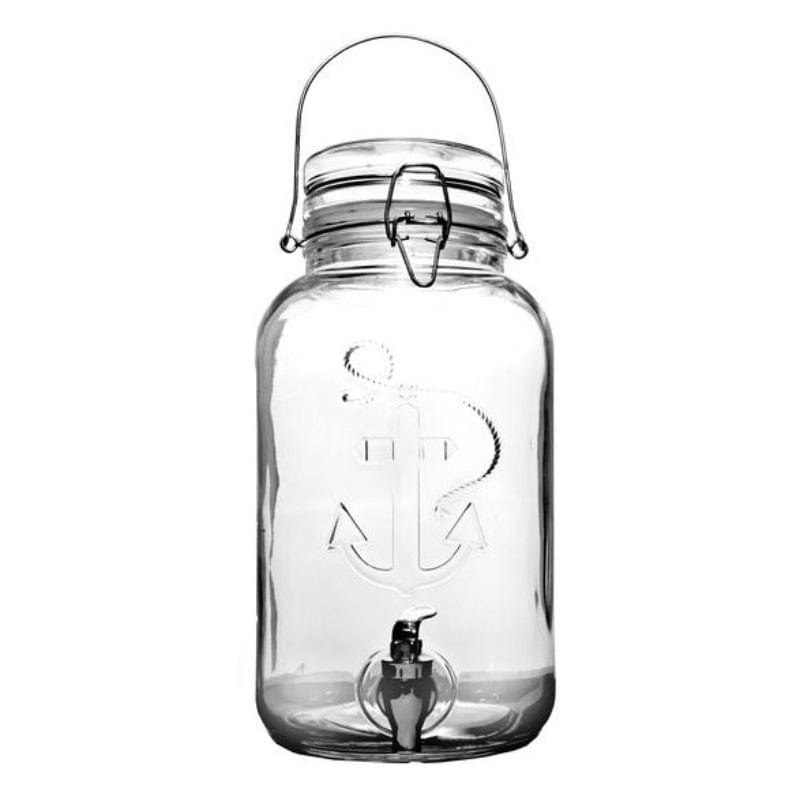 Regent Dispensers Regent Glass Round Beverage Dispensers Embossed With Pineapple/anchor/cactus, 3.75 Litre (6811743060057)