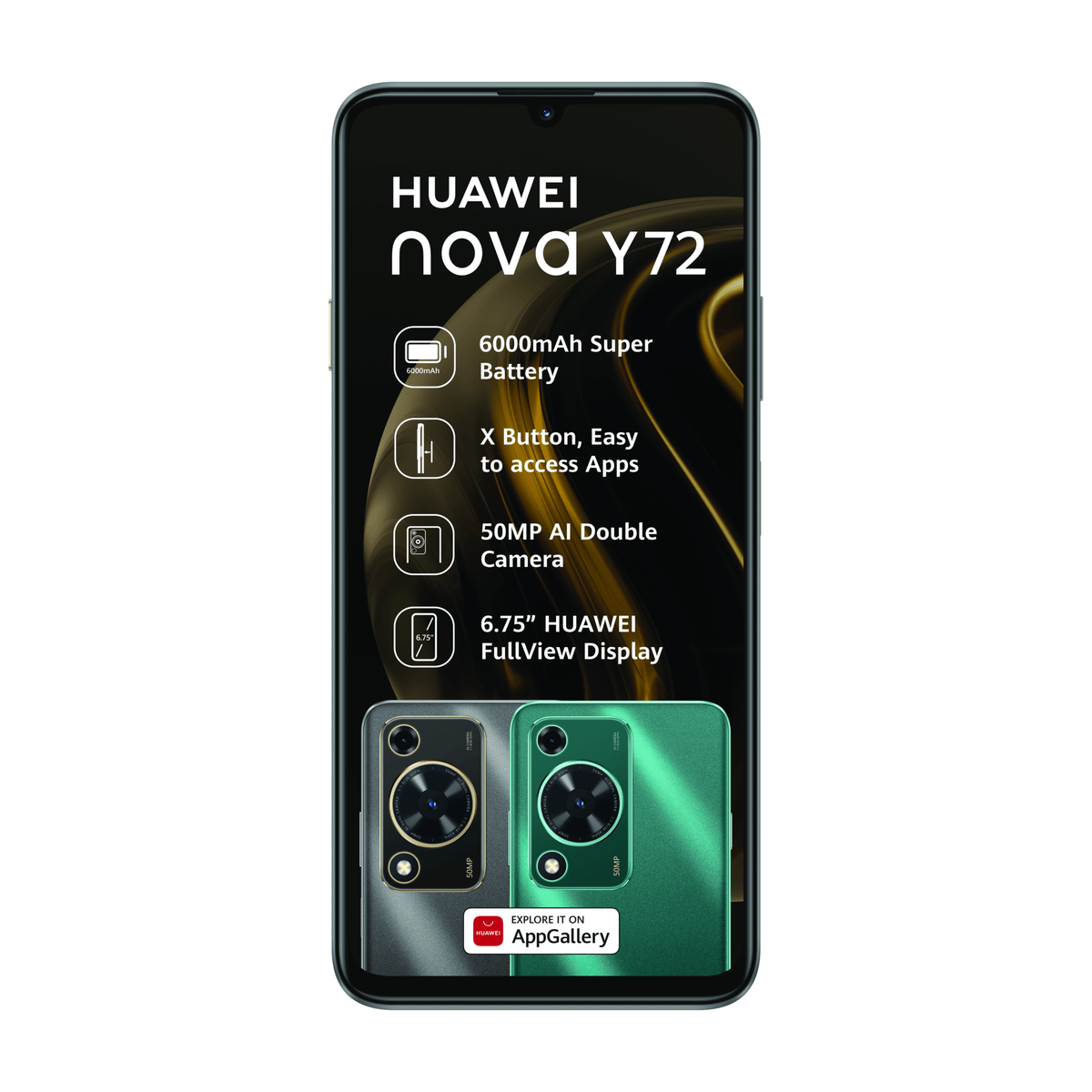 Huawei Smart Phones Huawei Nova Y72 128GB Dual Sim - Black (7804380315737)