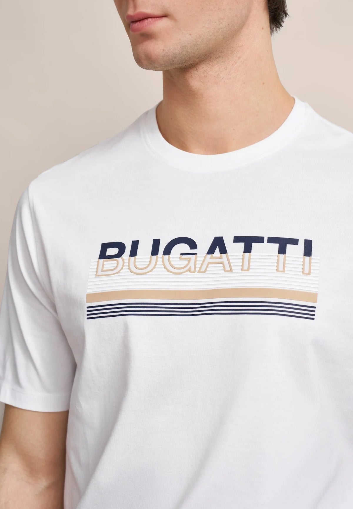 Bugatti Men's Logo Print T Shirt White (8015878848601)