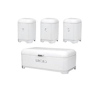Continental Homeware Bread Bin Continental Homeware Deluxe Edition Bread Bin With 3 Piece Canister Set White CH911W