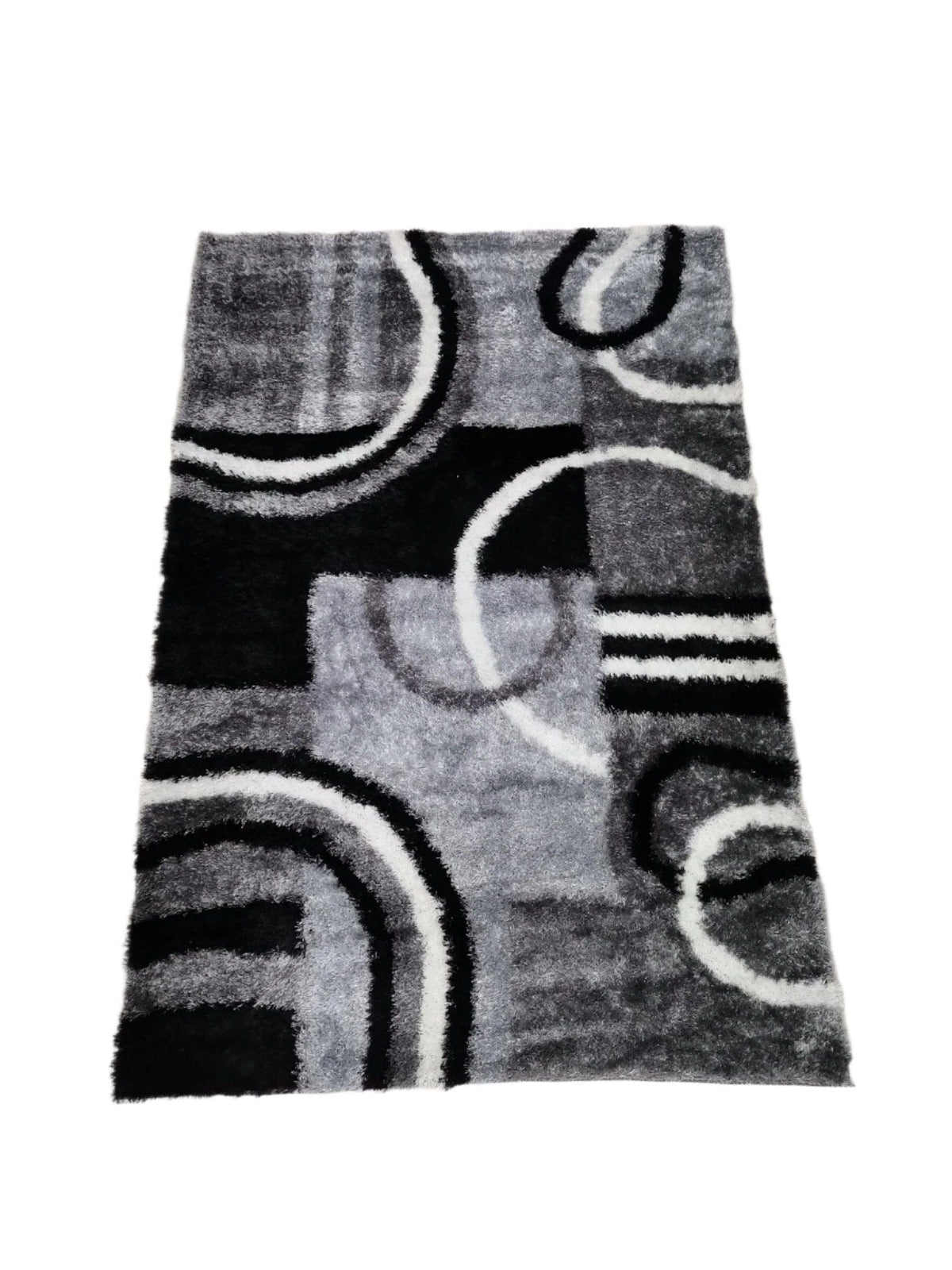 Komfort RUG Komfort Chino Shaggy Rug Grey/black 136x200cm (7883031347289)