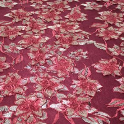 LACE Dress Fabrics Red Gold Daniela Evening Couture Lace (7780342923353)