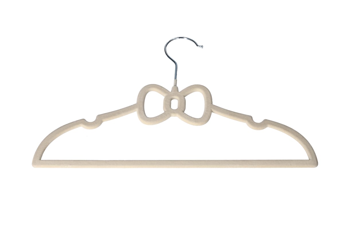 Danny Home Velvet Kids Hanger 10 Piece 32.8cm Creamy White VHK029C-10.