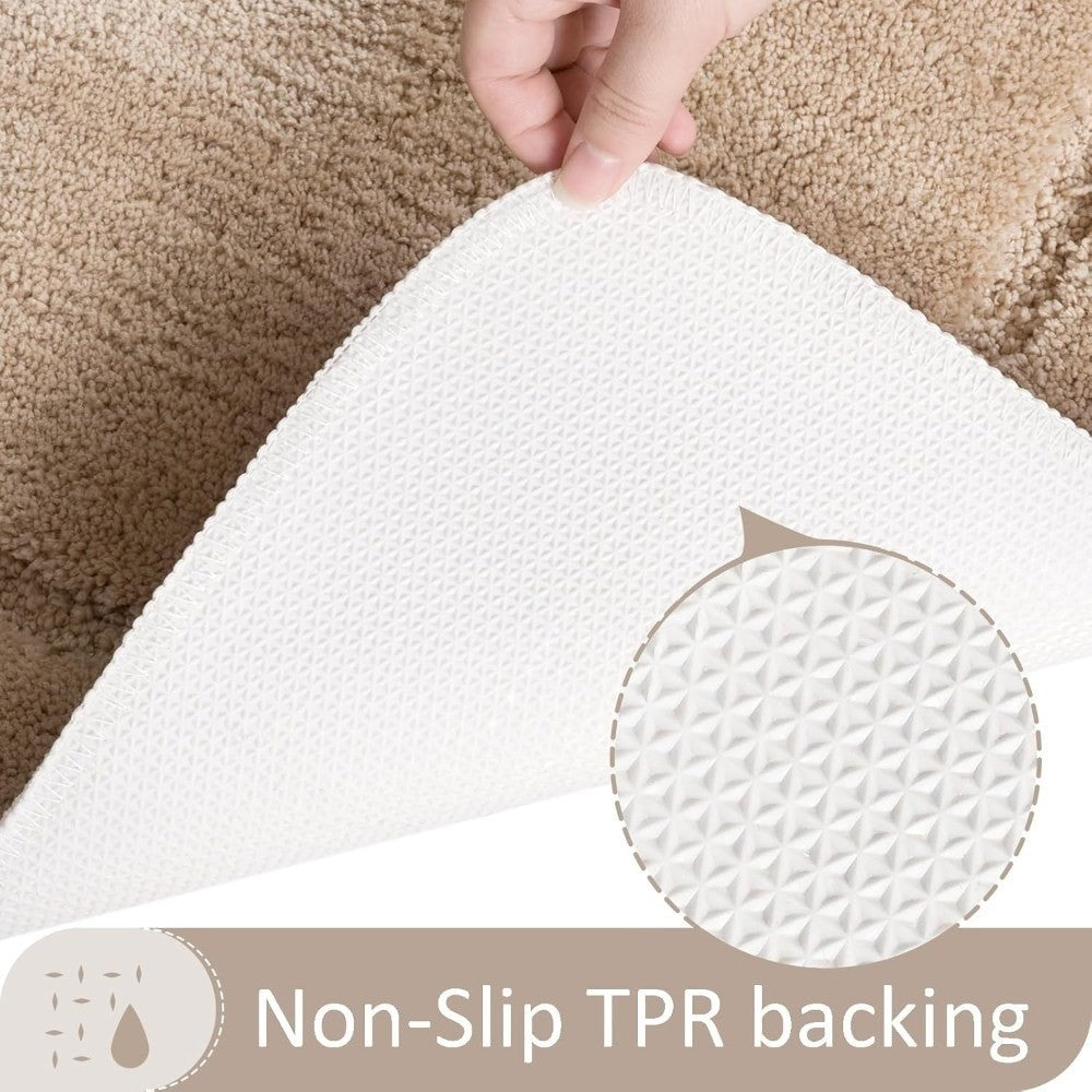 Danny Home Bath Mat 1-Piece Non-Slip 80x50cm Beige RM30-03