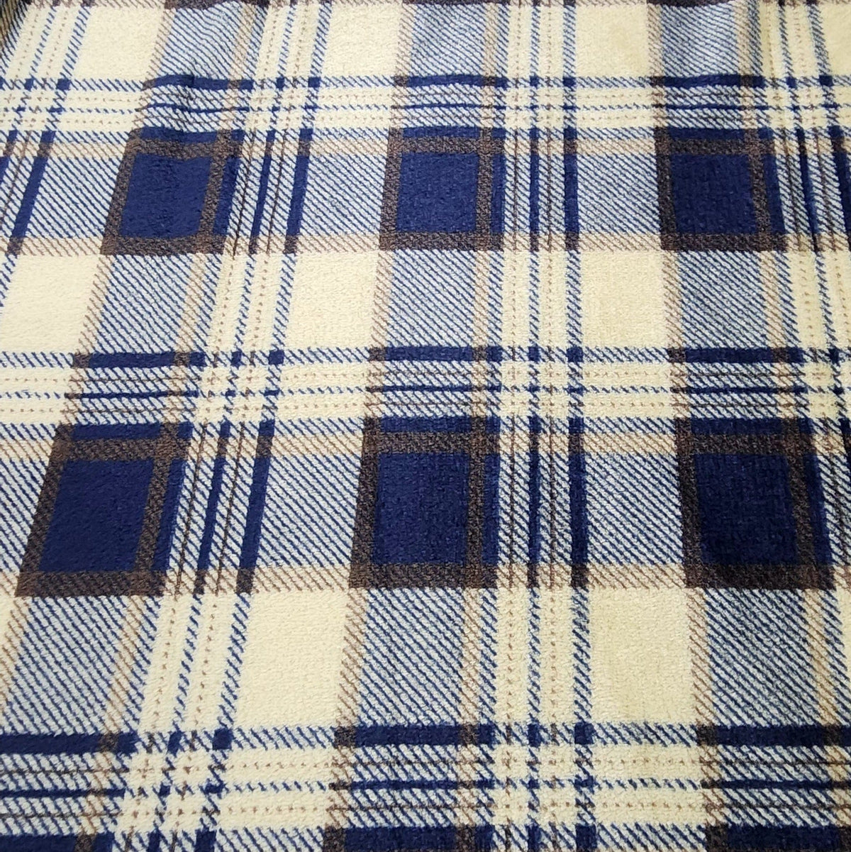 Fleece blanket Printed Mongolian Fleece Fabric Navy/Beige 150 cm (7588980785241)