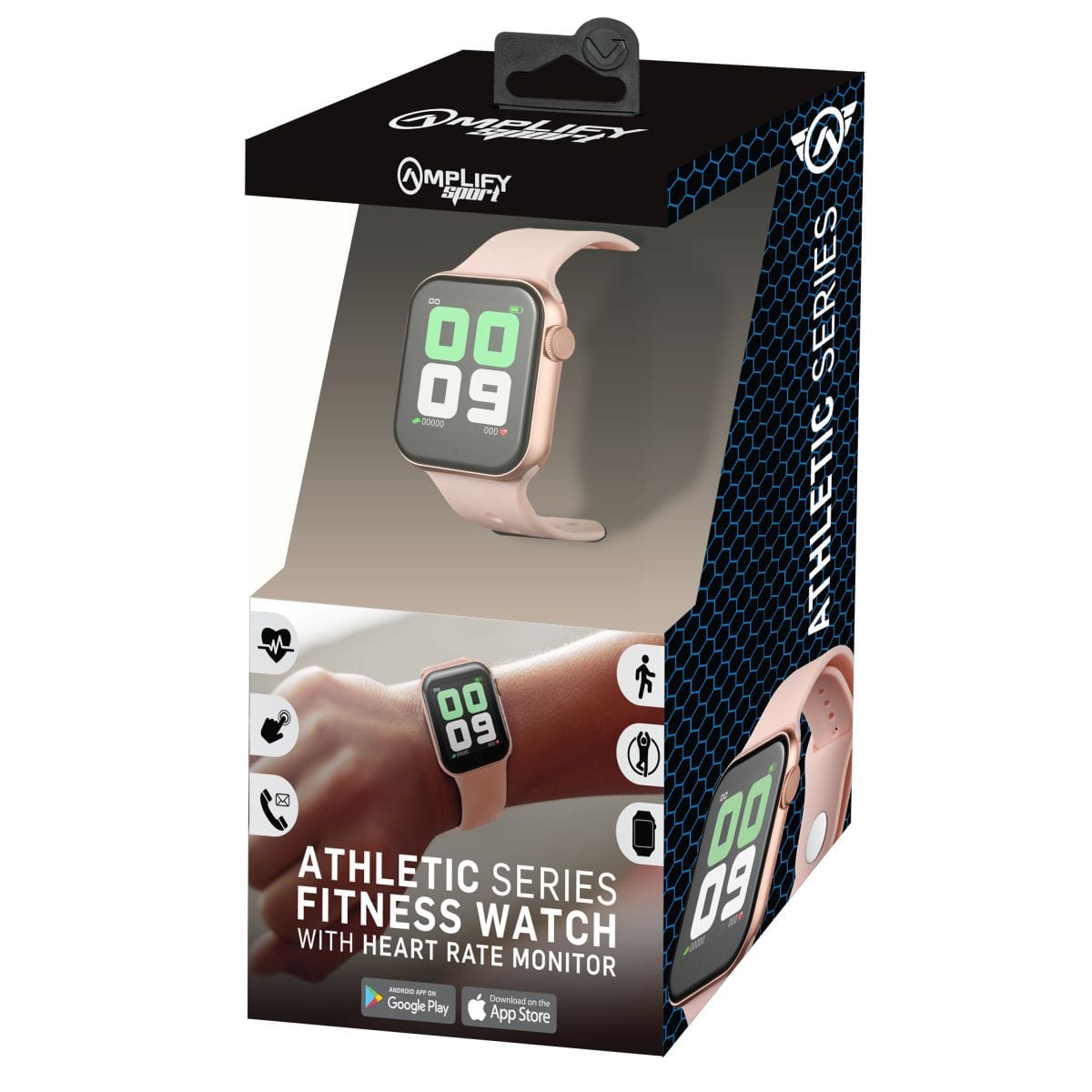 Amplify Smart Watch Amplify Fitness Smart Watch with Heart Rate Monitor - Athletic Series - Rose Gold (7209096511577)