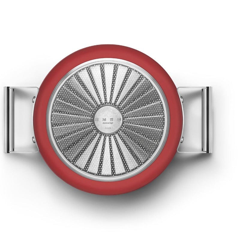 smeg POTS Smeg 24cm Casserole Pan With Lid Red CKFC2411RDM (6700158025817)