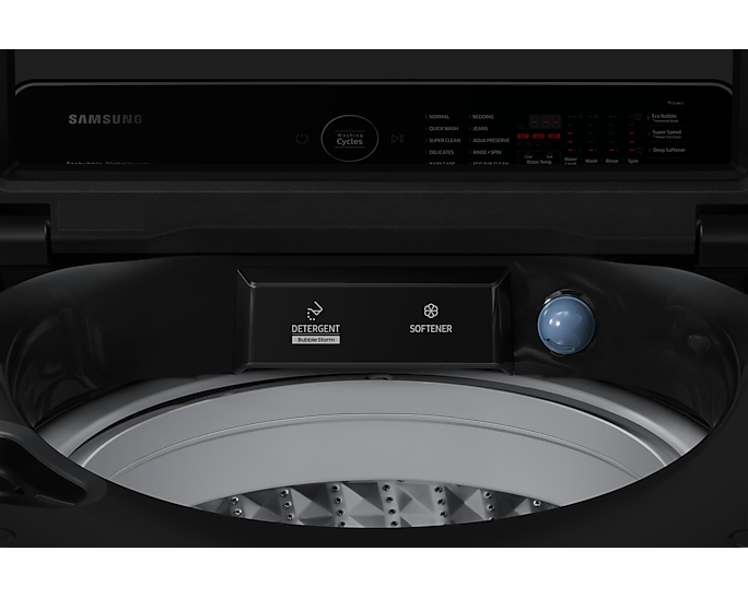 Samsung WASHING MACHINE Samsung 19kg Top Loader Washing Machine Black Caviar WA19CG6745BVFA (7398401310809)