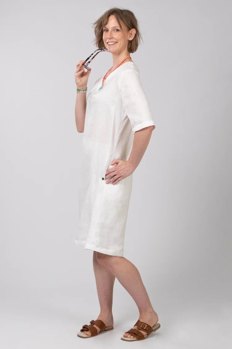 De Tiamo Ladies Paige Dress-White PD1-WH