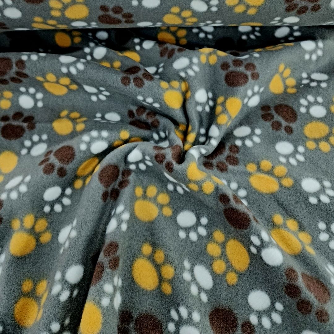 Fleece Dress Fabrics Printed Fleece Fabric Gold Paw 150cm (7288928862297)