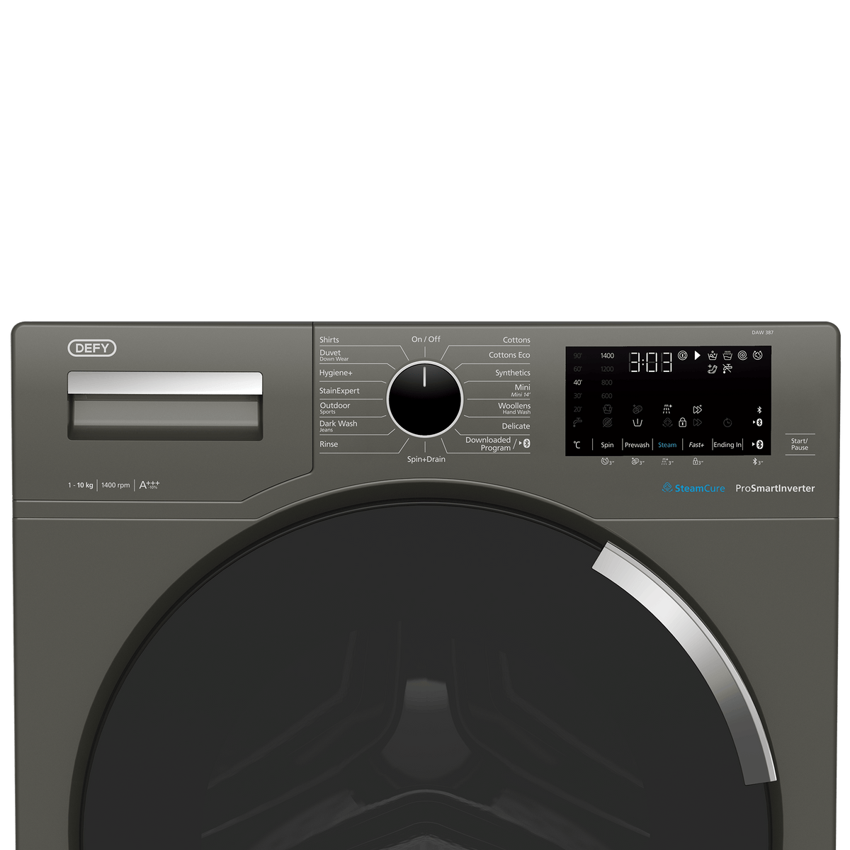 defy Appliances Defy 10kg Metallic Steam Cure Front Loader DAW387