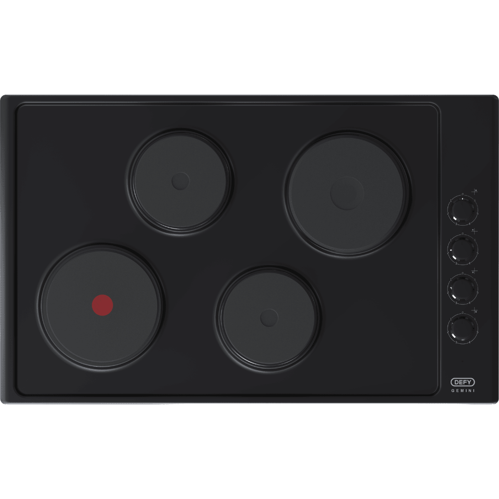 Defy 82cm Black Solid Plate Hob DHD416