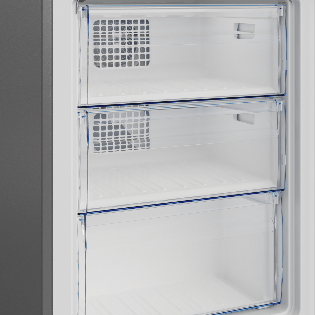 defy Fridge Defy 302L Satin Metallic Fridge Freezer Frost Free DAC639