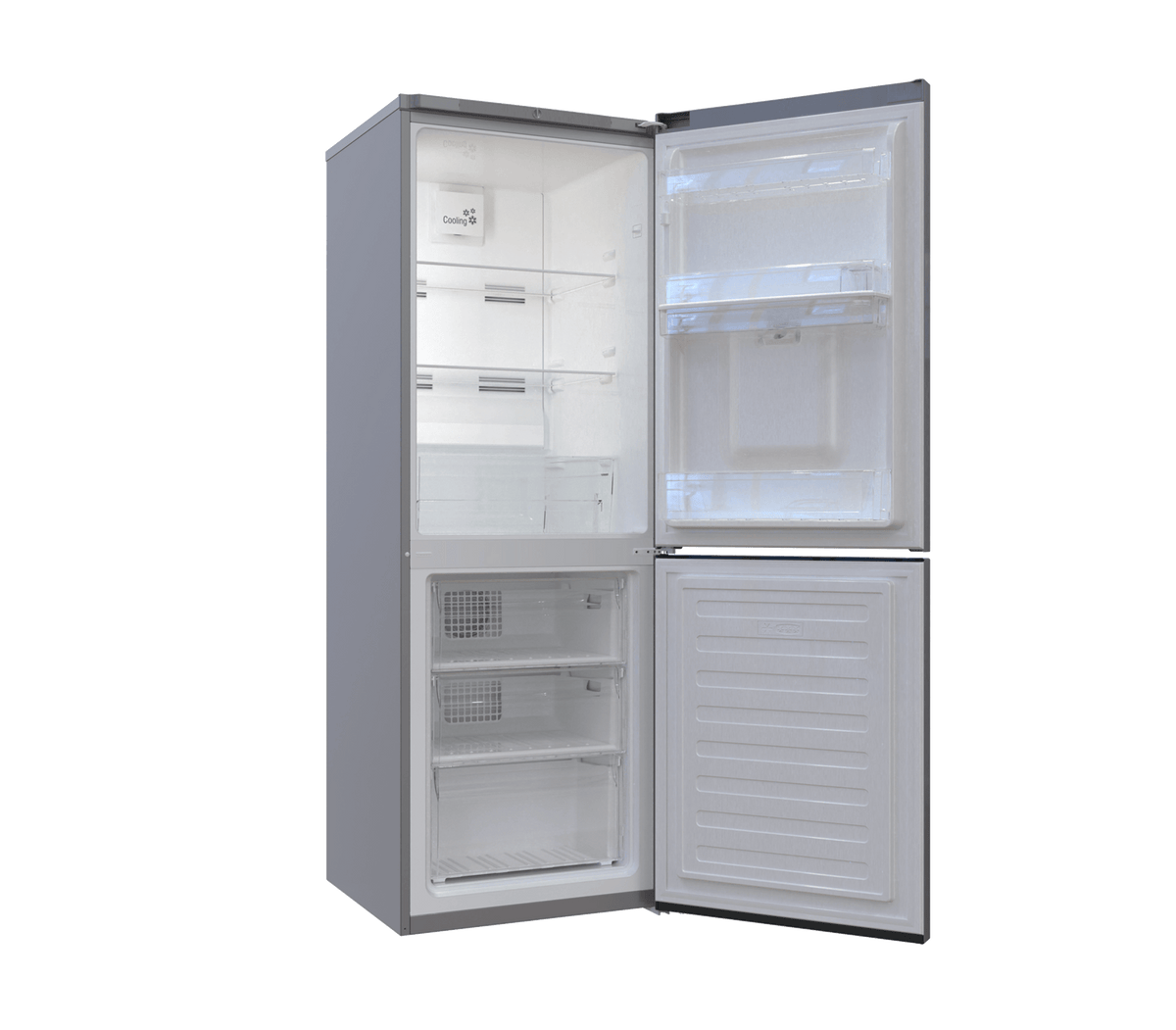 defy Fridge Defy 302L Satin Metallic Fridge Freezer Frost Free DAC639