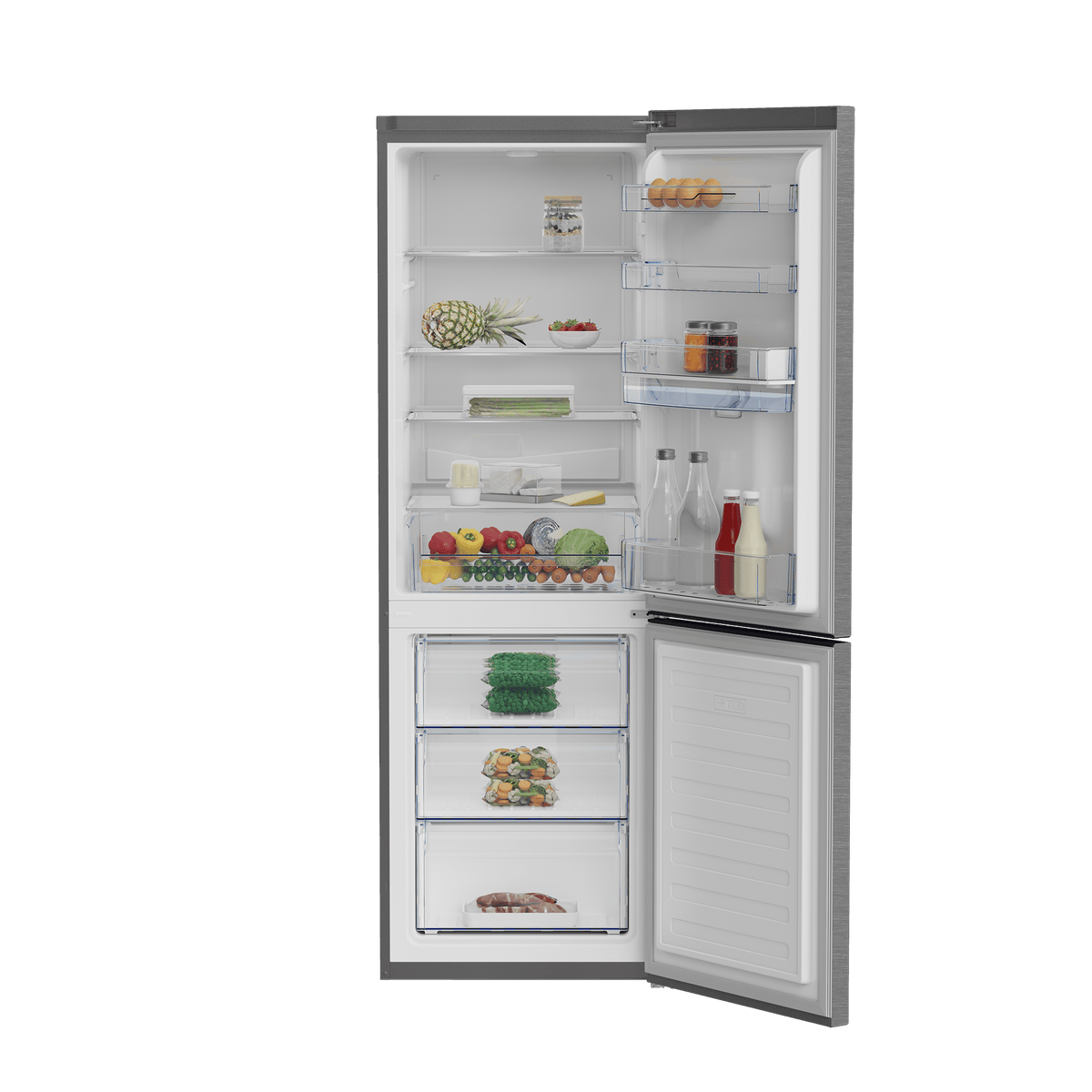 defy Fridge Defy 348L Satin Metallic Eco Combi Fridge With Water Dispenser DAC645 C455