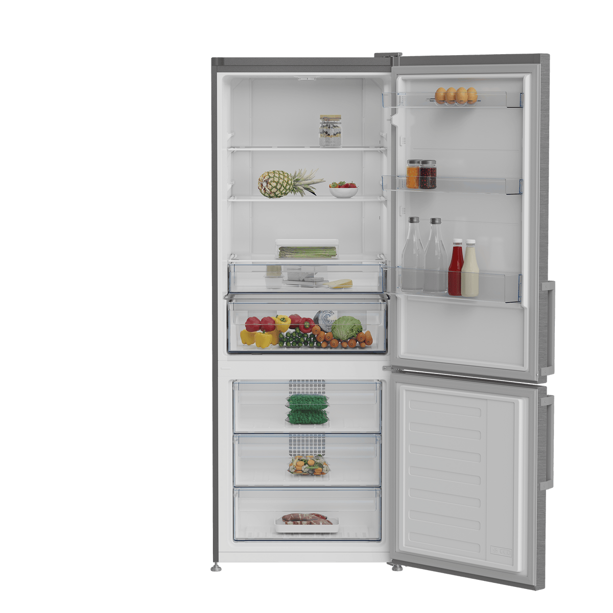 Defy Fridge/Freezer Defy 464L Metallic Bottom Mounted Fridge Freezer DAC704