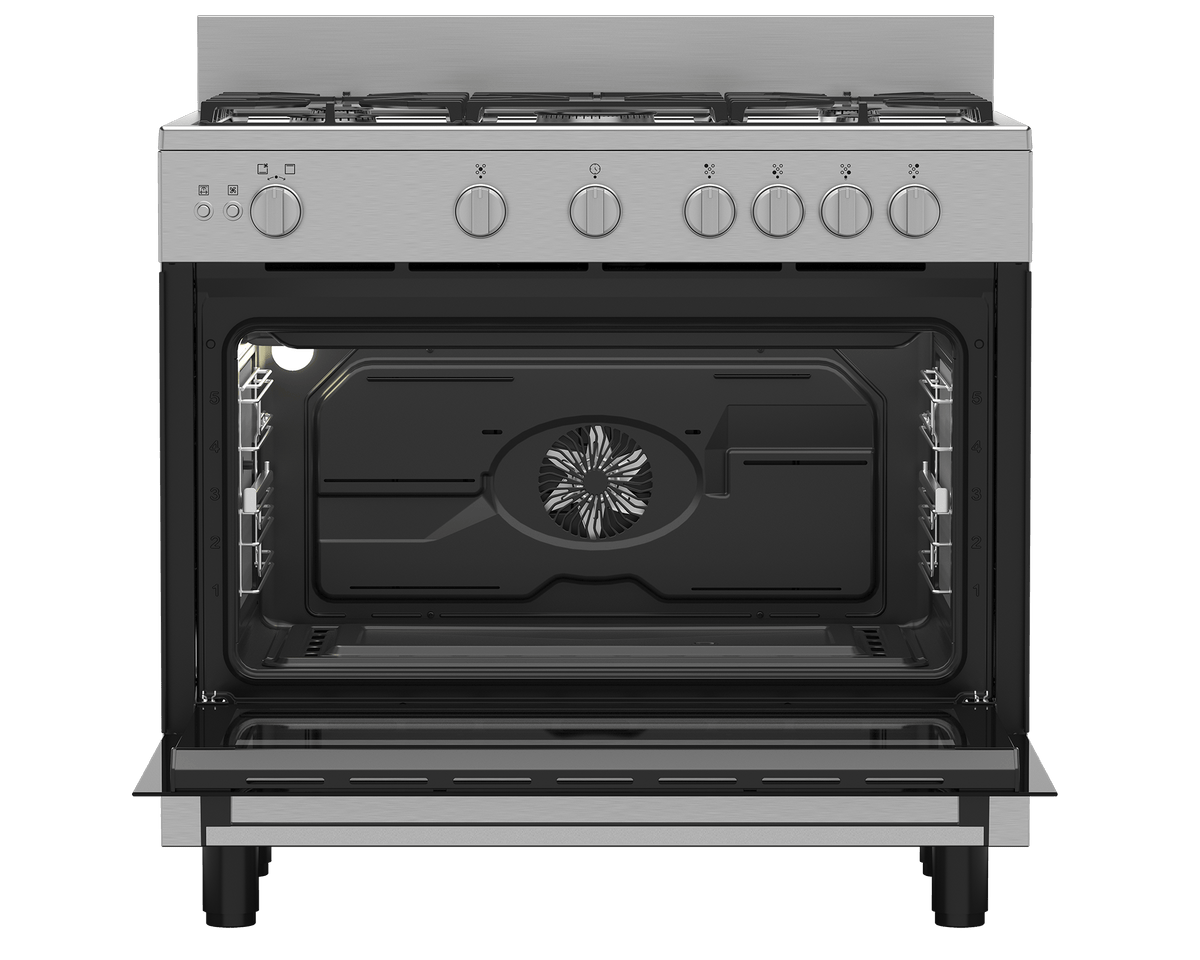 Defy Gas Stove Defy 90cm Inox 5 Burner Full Gas Range Cooker + Turnspit DGS90G