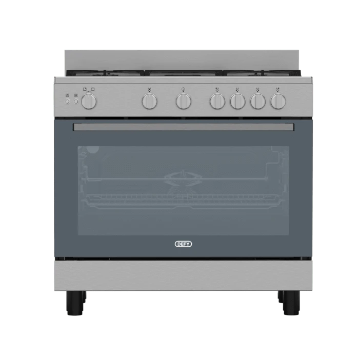 Defy Gas Stove Defy 90cm Inox 5 Burner Full Gas Range Cooker + Turnspit DGS90G