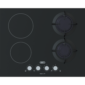 DEFY Hob Defy 65cm Black Glass Dual Fuel Hob DHG606