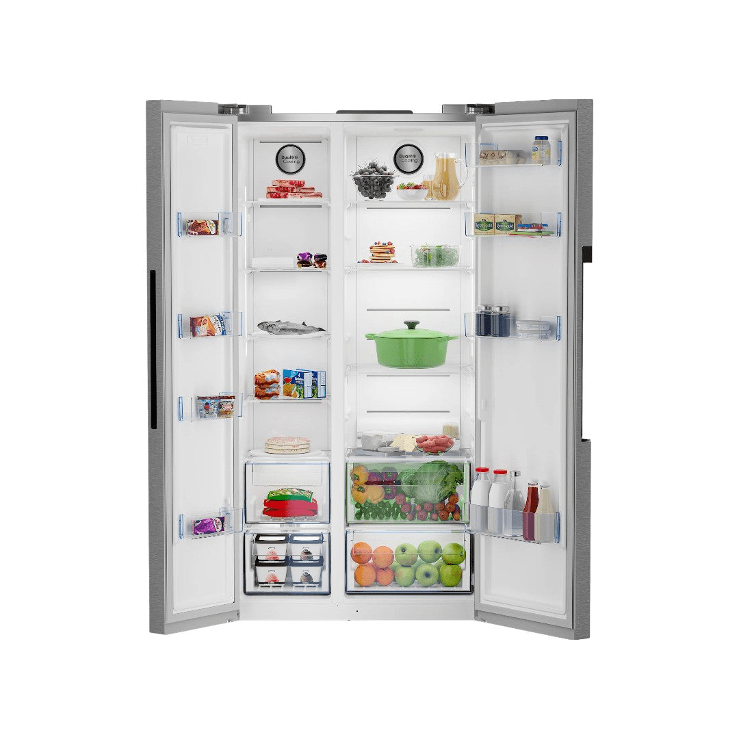 DEFY Refrigerators Defy 559L Satin Metallic Side by Side Fridge Freezer without Water Dispenser  DFF536 (7739636580441)