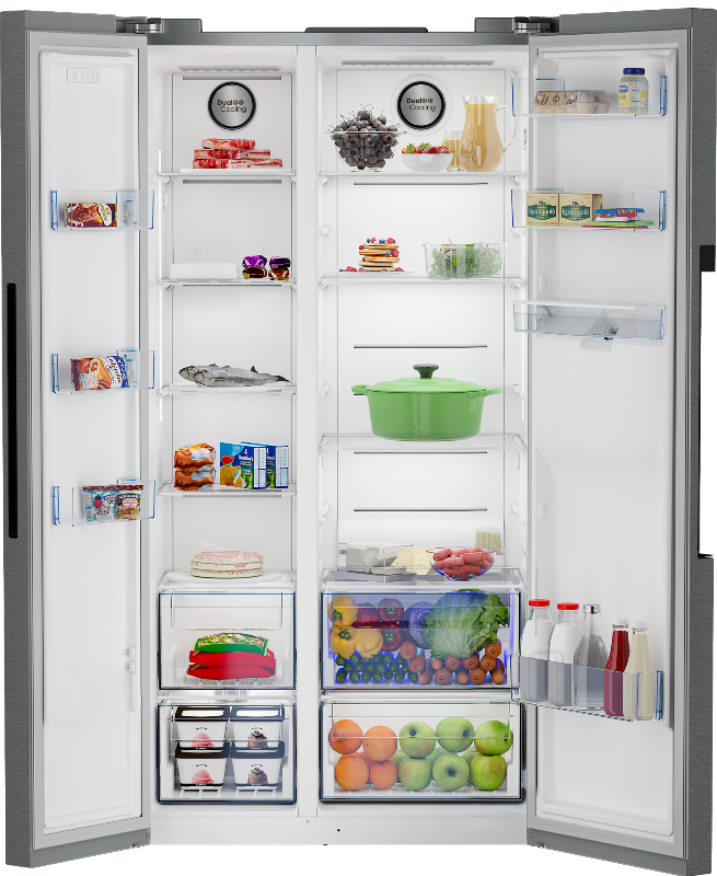 Defy Side by side fridge Defy 555L Side By Side Eco Natural Light Metallic DFF647