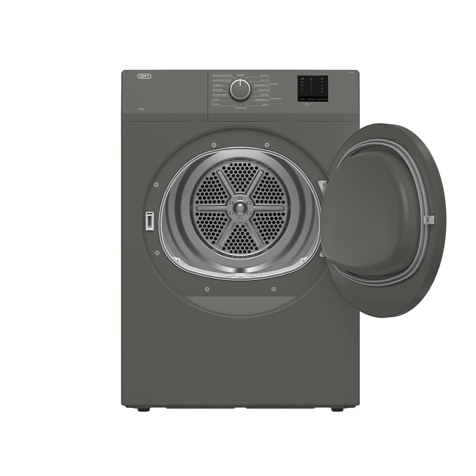 defy Tumble Dryer Defy 8 kg Metallic Air-Vented Dryer DTD317