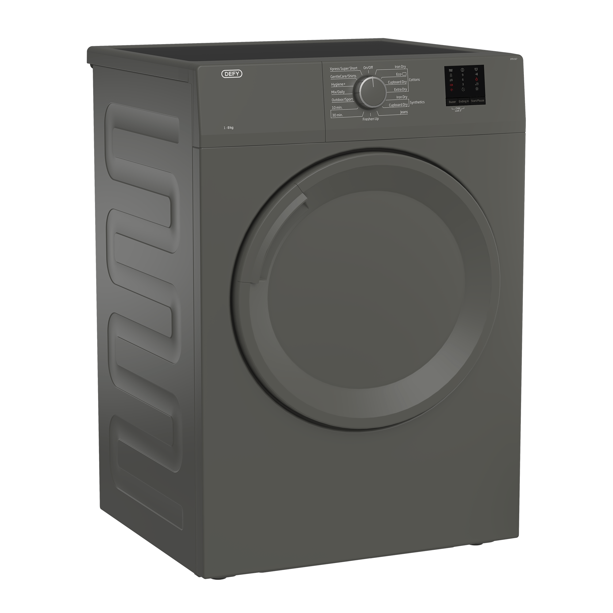 defy Tumble Dryer Defy 8 kg Metallic Air-Vented Dryer DTD317