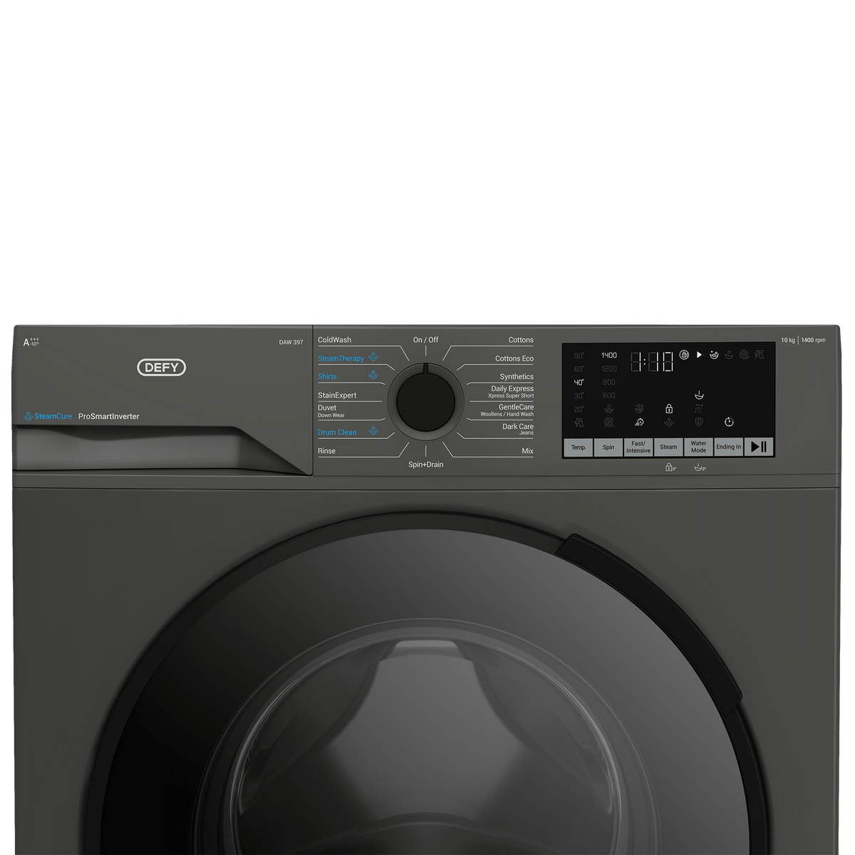 DEFY WASHING MACHINE Defy 10kg Manhattan Gray Front Loader DAW397