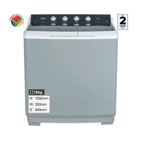 DEFY WASHING MACHINE Defy 15Kg Twin Tub Washer Metallic DTT151 (4738832695385)