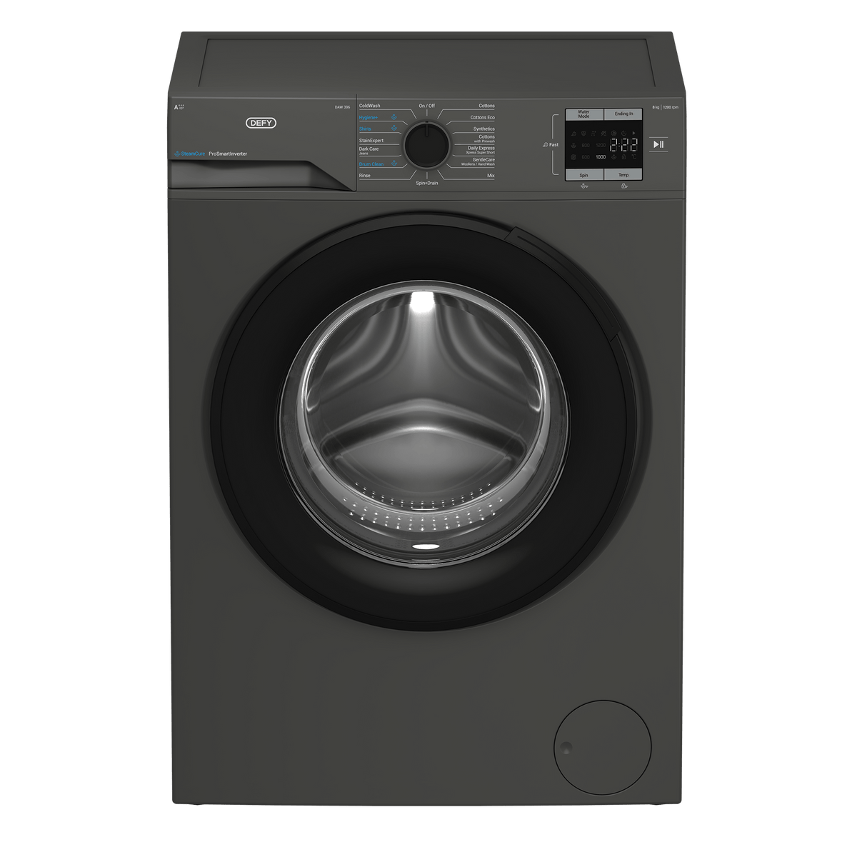 DEFY WASHING MACHINE Defy 8kg Manhattan Gray Front Loader DAW396