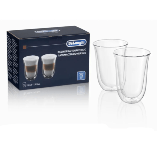 Delonghi CAPPUCCINO DeLonghi 220ML Lattemacchiato Double Wall Glasses Set Of 2 DLSC312