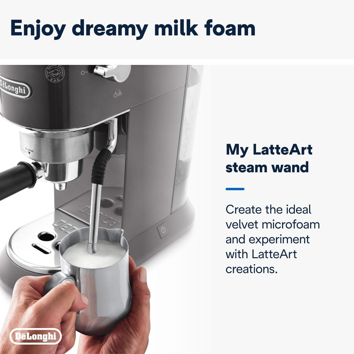 Delonghi COFFEE MACHINE Delonghi Dedica Arte Pump Espresso Coffee Machine EC885.GY (7816961163353)