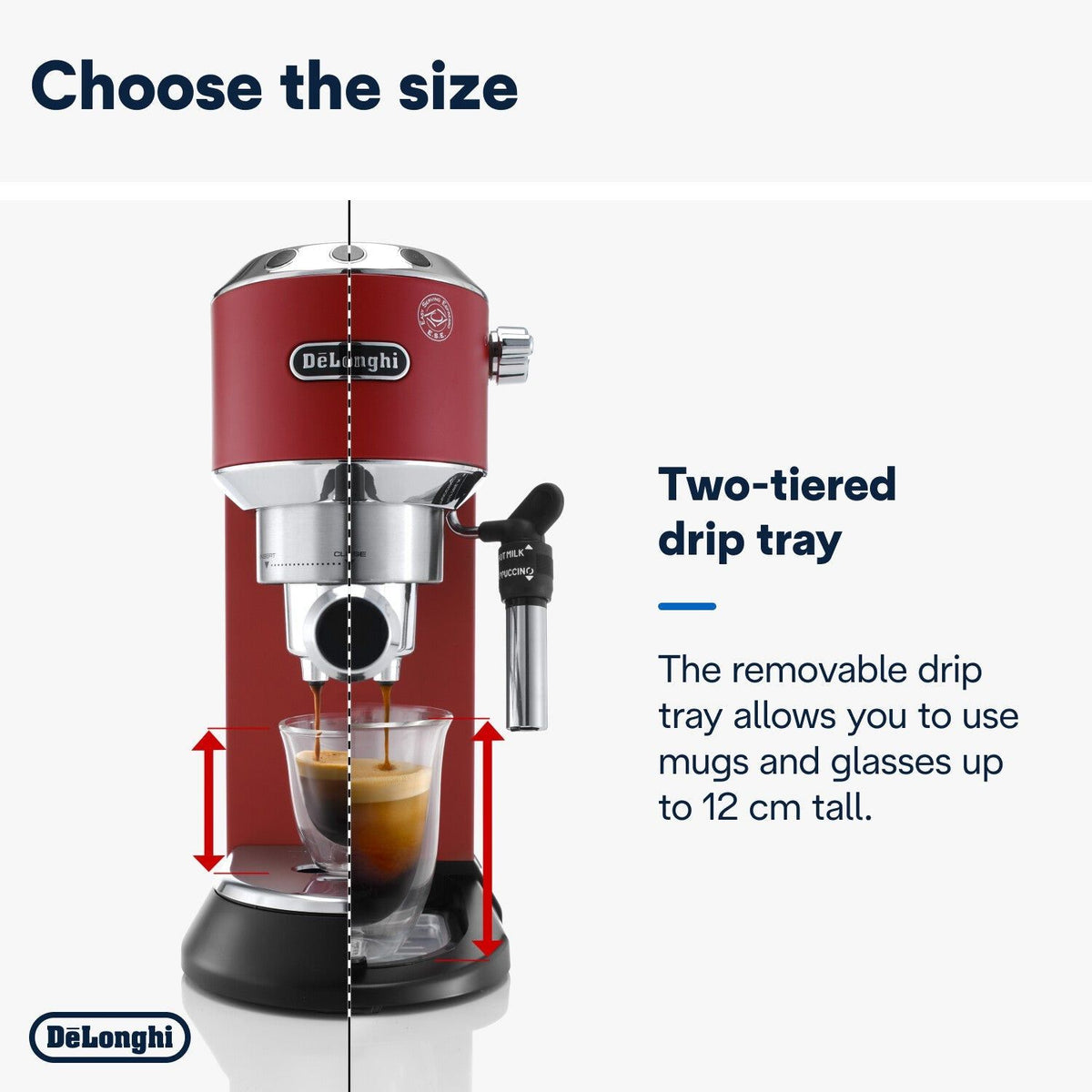 Delonghi COFFEE MACHINE Delonghi Dedica Style Matt Pump Espresso Maker Red EC685.R