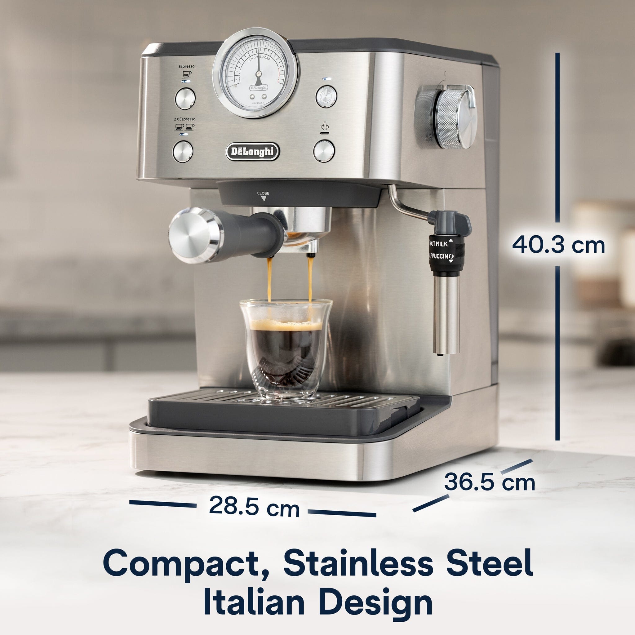 Delonghi COFFEE MACHINE Delonghi Linea Classic Manual Pump Espresso Coffee Machine EM450.M