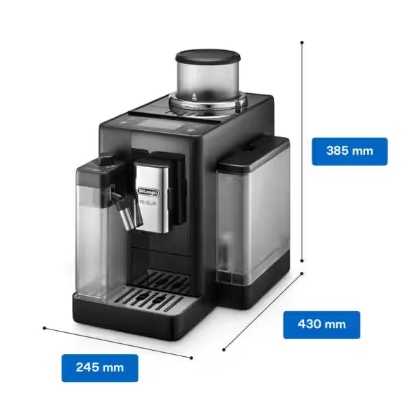 Delonghi COFFEE MACHINE Delonghi Rivelia Bean To Cup Coffee Machine Onyx Black EXAM440.55.B
