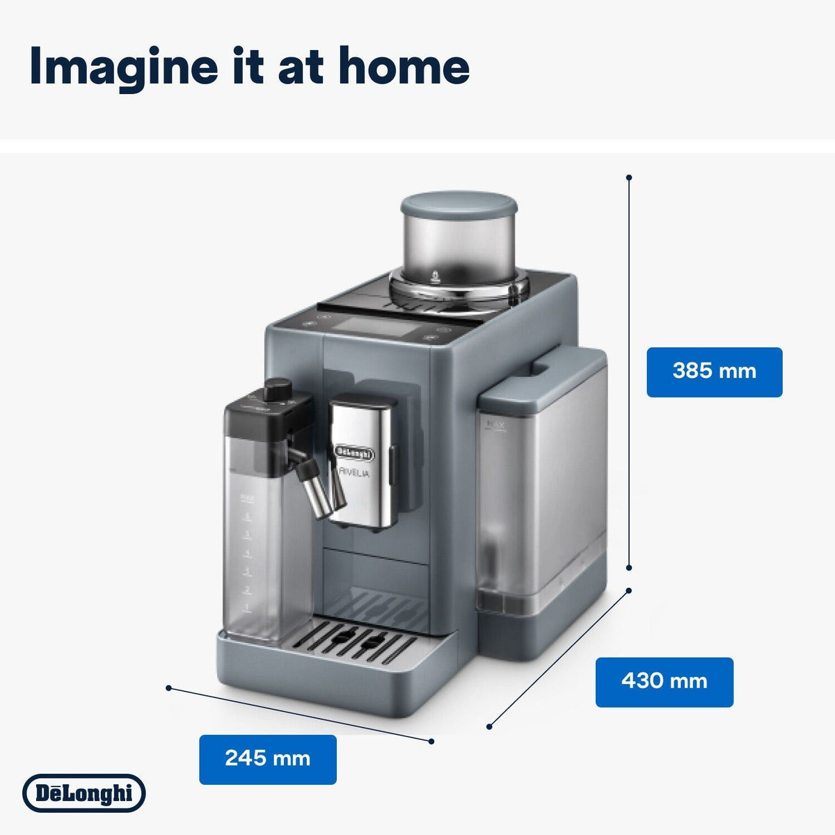Delonghi COFFEE MACHINE Delonghi Rivelia Bean to Cup Coffee Machine Pebble Grey EXAM440.55.G