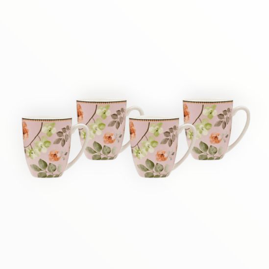 Delonghi COFFEE MACHINE Maxwell & Williams Arcadia Coupe Mug Set of 4 Pink 420ml YD0038