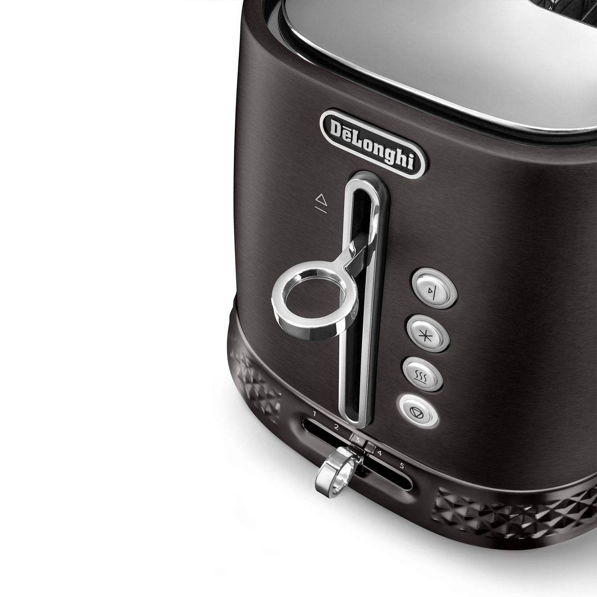 Delonghi Diadema Long Slot 4 Slice Toaster Black Metal CTV3003.BK.