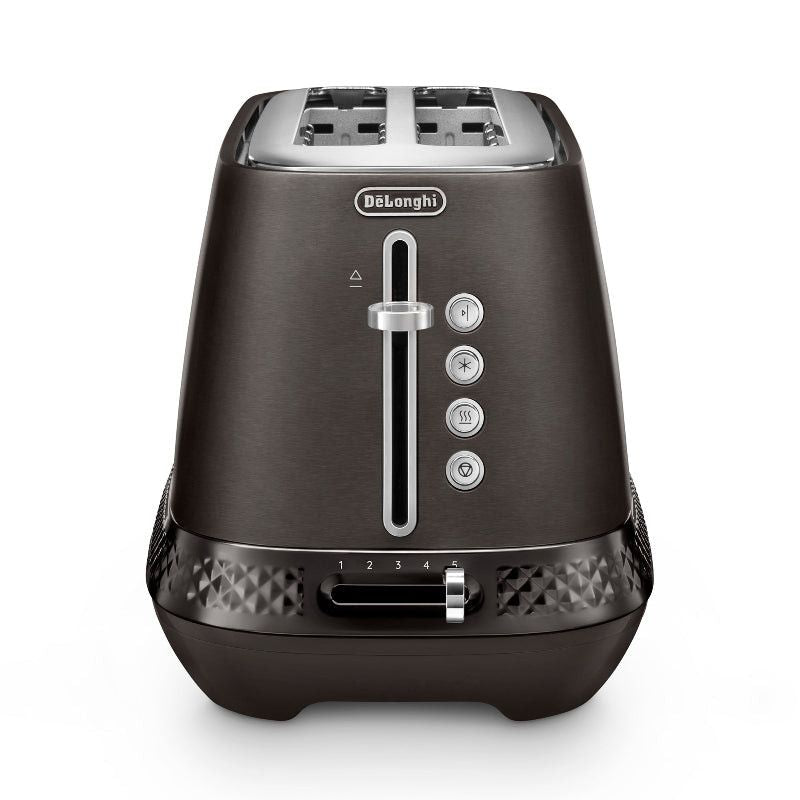 Delonghi Diadema Long Slot 4 Slice Toaster Black Metal CTV3003.BK.