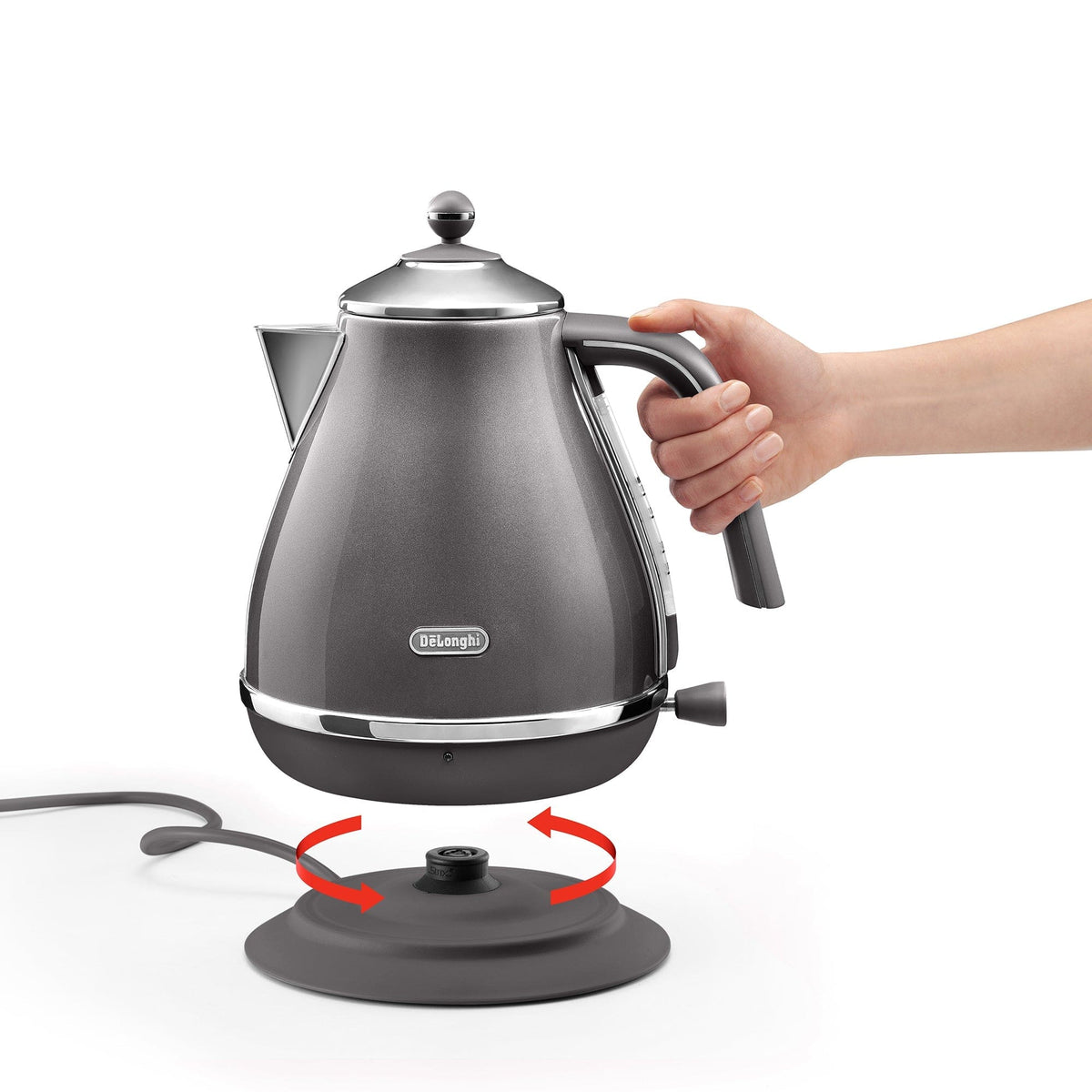 Delonghi KETTLE Delonghi Icona Metallics Electric Kettle, Grey KBOT3001.GY