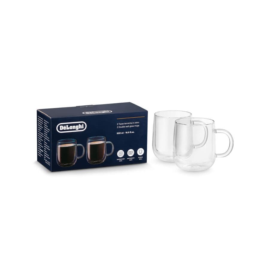 Delonghi MUG DeLonghi Double wall glass mugs 500ml DLSC327 Set of 2