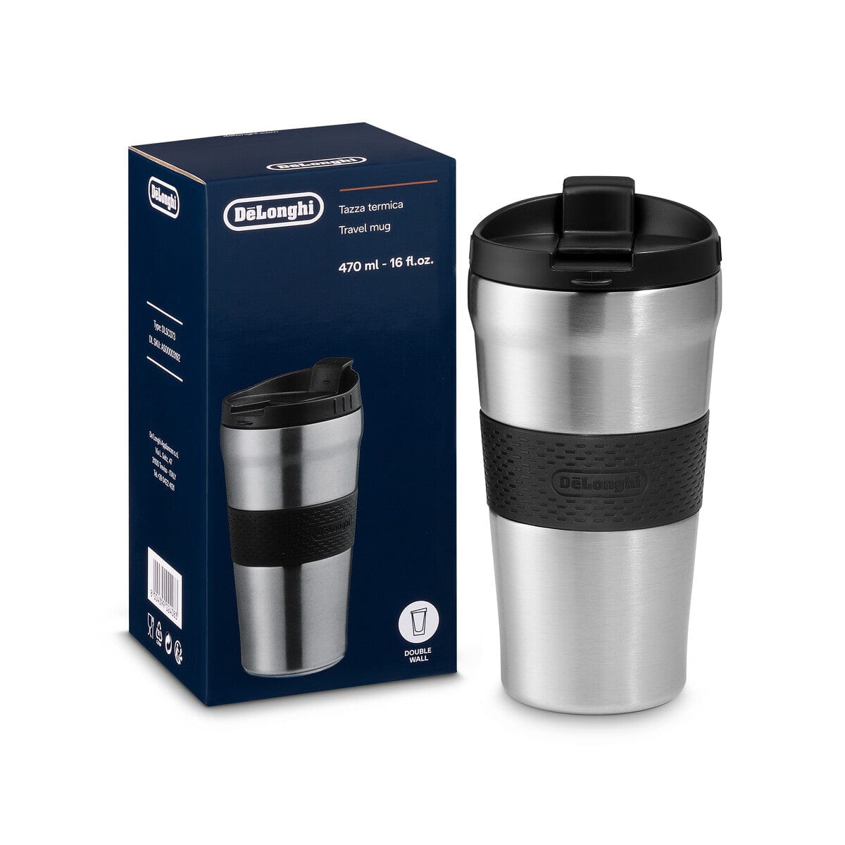 Delonghi MUG Delonghi Thermal Travel Cup Stainless Steel 470ml DLSC073 (7887539241049)