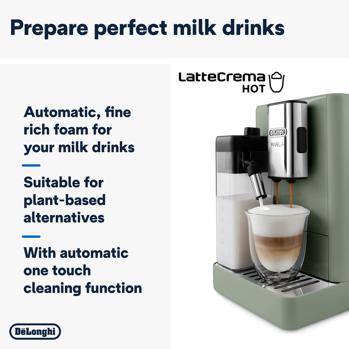 Delonghi Rivelia Bean to Cup Coffee Machine Green EXAM440.55.GR