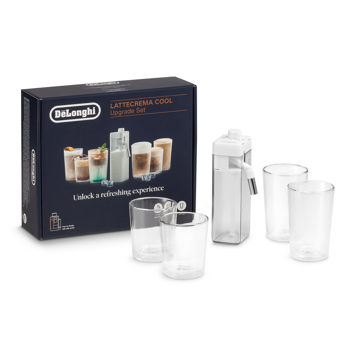 Delonghi Rivelia LatteCrema Cold Milk Frothing Bundle DLSC032.