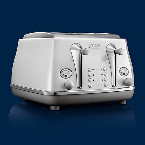 Delonghi TOASTER Delonghi 4 Slice Icona Capitals Toaster White CTOC4003.W (2061796212825)