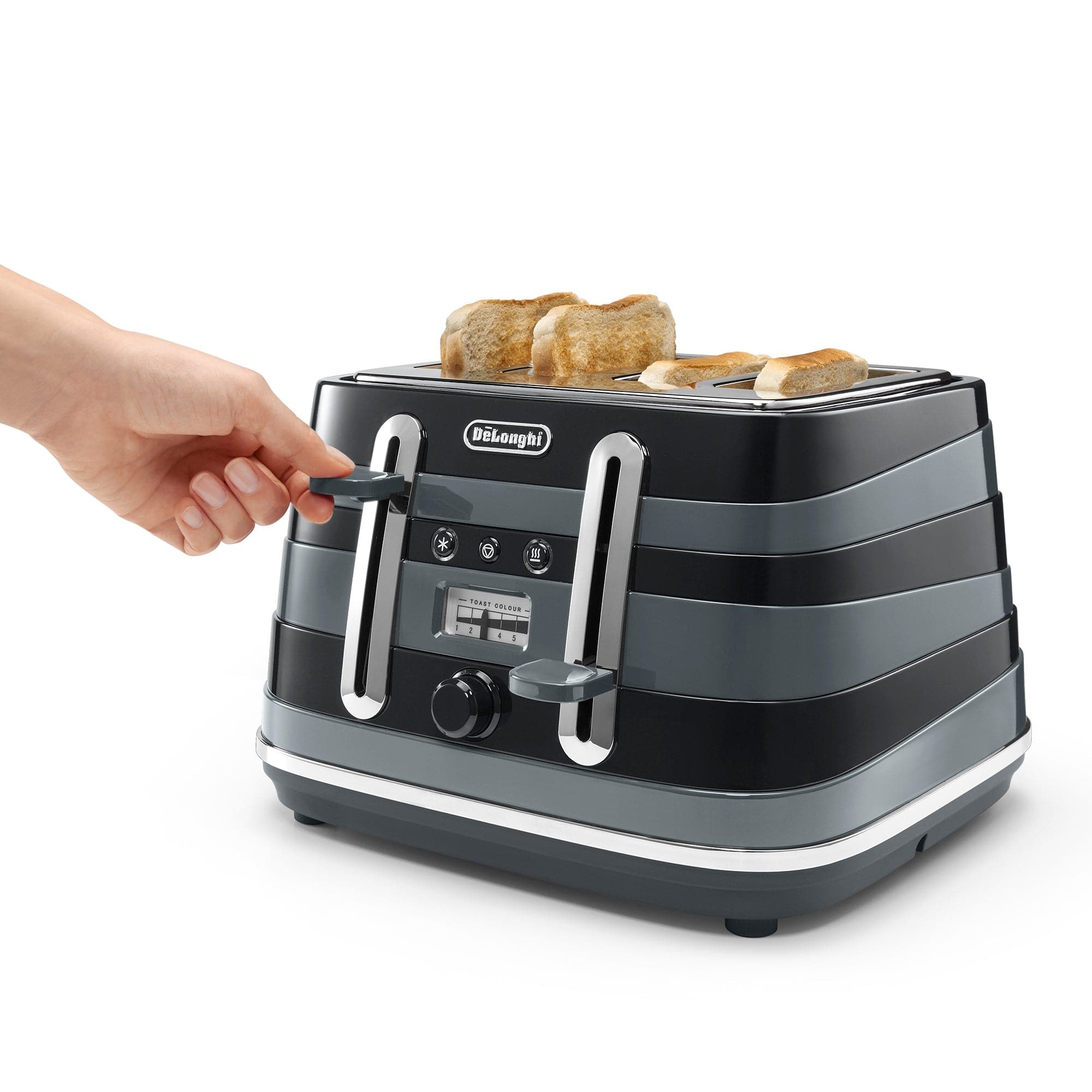 Delonghi TOASTER Delonghi Avvolta Class 4 Slice Toaster Black CTAC4003.BK