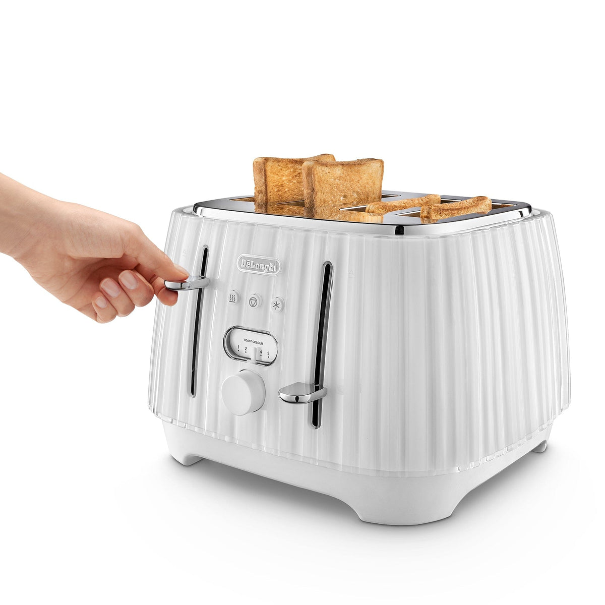 Delonghi TOASTER Delonghi Ballerina 4 Slice Toaster Opaline White CTD4003.W (7400473067609)