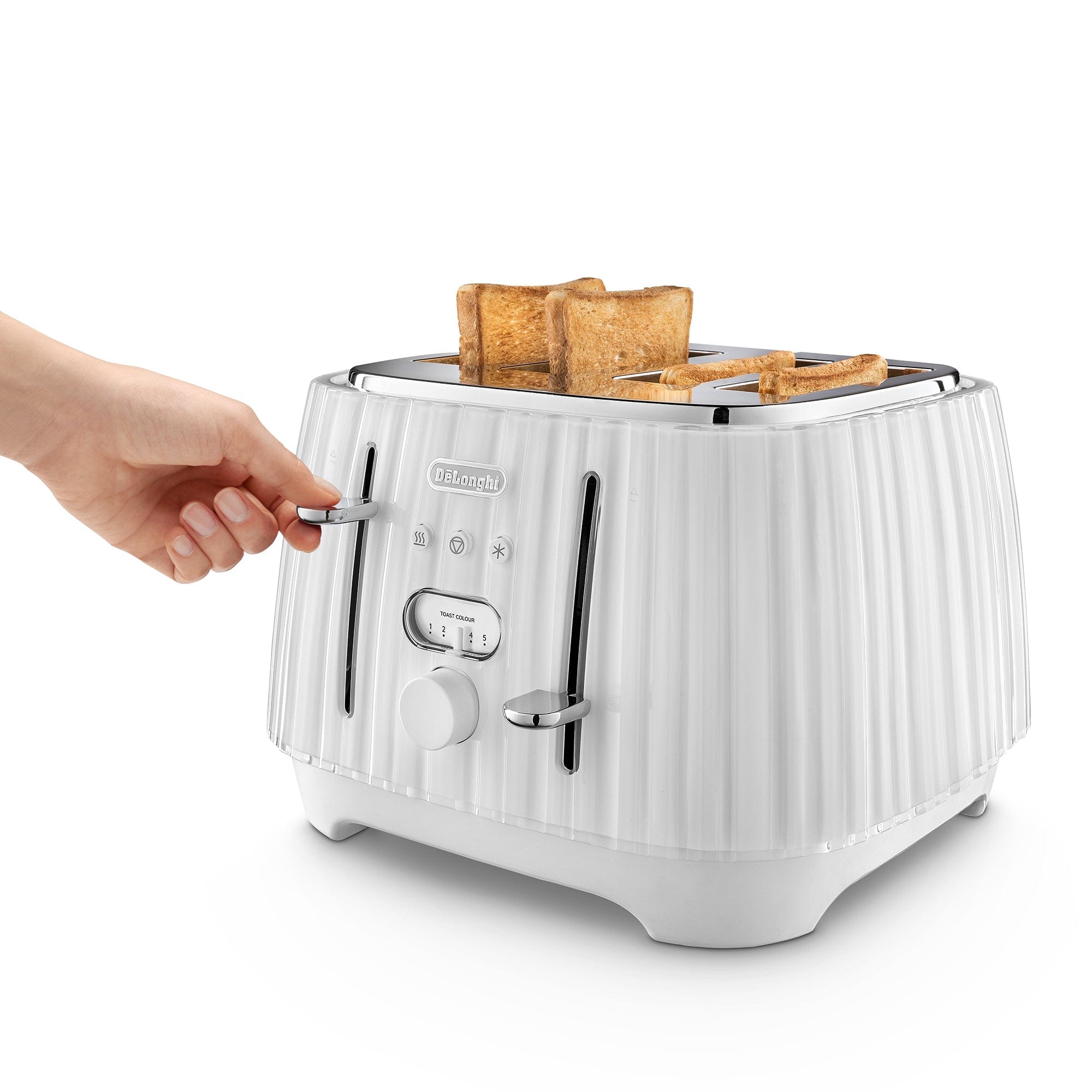 Delonghi TOASTER Delonghi Ballerina 4 Slice Toaster Opaline White CTD4003.W (7400473067609)